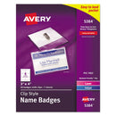 Avery® wholesale. AVERY Clip-style Name Badge Holder With Laser-inkjet Insert, Top Load, 4 X 3, White, 40-box. HSD Wholesale: Janitorial Supplies, Breakroom Supplies, Office Supplies.
