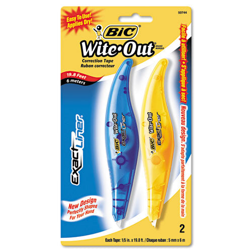 BIC® wholesale. BIC Wite-out Brand Exact Liner Correction Tape, Non-refillable, Blue-orange, 1-5" X 236", 2-pack. HSD Wholesale: Janitorial Supplies, Breakroom Supplies, Office Supplies.