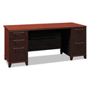 Bush® wholesale. Enterprise Collection Double Pedestal Desk, 70.13" X 28.63" X 29.75", Harvest Cherry, (box 2 Of 2). HSD Wholesale: Janitorial Supplies, Breakroom Supplies, Office Supplies.