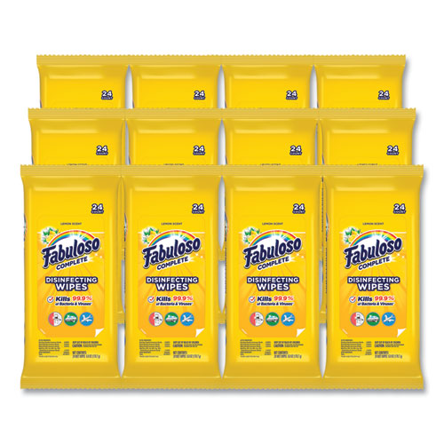 Fabuloso® wholesale. Fabuloso® Multi Purpose Wipes, Lemon, 7 X 7, 24-pack, 12 Packs-carton. HSD Wholesale: Janitorial Supplies, Breakroom Supplies, Office Supplies.