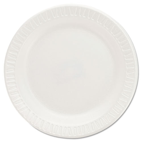 Quiet Classic Laminated Foam Dinnerware Plates, 6 Inches, White, Round