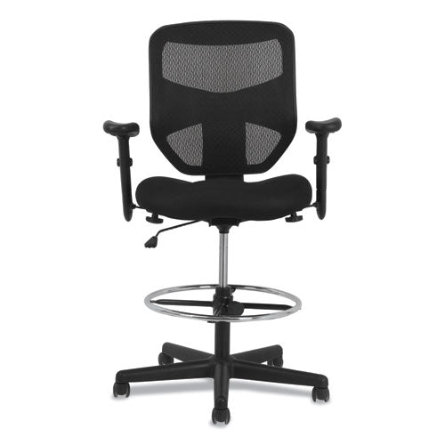 HON® wholesale. HON® Prominent High-back Task Stool, 28.1" Seat Height, Supports Up To 250 Lbs., Black Seat, Black Back, Black Base. HSD Wholesale: Janitorial Supplies, Breakroom Supplies, Office Supplies.