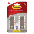 Command™ wholesale. Decorative Hooks, Medium, Brushed Nickel, 2 Hook And 4 Strips-pack. HSD Wholesale: Janitorial Supplies, Breakroom Supplies, Office Supplies.