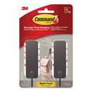Command™ wholesale. Decorative Hooks, Medium, Matte Black, 2 Hook And 4 Strips-pack. HSD Wholesale: Janitorial Supplies, Breakroom Supplies, Office Supplies.