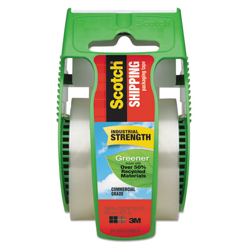 Scotch® wholesale. Scotch Greener Commercial Grade Packaging Tape With Dispenser, 1.5" Core, 1.88" X 58.33 Ft, Clear. HSD Wholesale: Janitorial Supplies, Breakroom Supplies, Office Supplies.