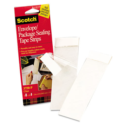 Scotch® wholesale. Scotch Envelope-package Sealing Tape Strips, 2" X 6", Clear, 50-pack. HSD Wholesale: Janitorial Supplies, Breakroom Supplies, Office Supplies.
