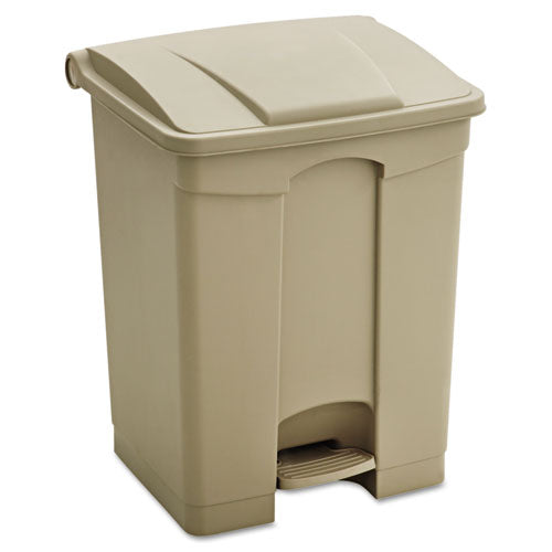 Safco® wholesale. Large Capacity Plastic Step-on Receptacle, 17 Gal, Tan. HSD Wholesale: Janitorial Supplies, Breakroom Supplies, Office Supplies.