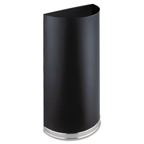 Safco® wholesale. SAFCO Half-round Receptacle, Half-round, Steel, 12.5 Gal, Black. HSD Wholesale: Janitorial Supplies, Breakroom Supplies, Office Supplies.