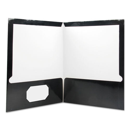 Universal® wholesale. UNIVERSAL® Laminated Two-pocket Folder, Cardboard Paper, Black, 11 X 8 1-2, 25-pack. HSD Wholesale: Janitorial Supplies, Breakroom Supplies, Office Supplies.