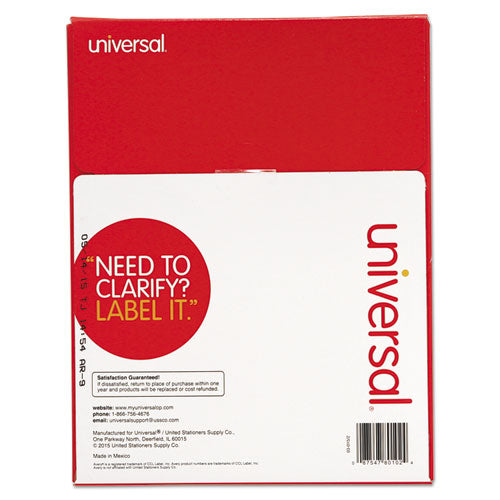 Universal® wholesale. UNIVERSAL® White Labels, Inkjet-laser Printers, 1 X 2.63, White, 30-sheet, 100 Sheets-box. HSD Wholesale: Janitorial Supplies, Breakroom Supplies, Office Supplies.