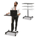 Victor® wholesale. Dc500 High Rise Collection Mobile Adjustable Standing Desk, 30.75" X 22" X 29" To 44", Black. HSD Wholesale: Janitorial Supplies, Breakroom Supplies, Office Supplies.