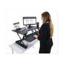 Victor® wholesale. High Rise Height Adjustable Standing Desk With Keyboard Tray, 36" X 31.25" X 5.25" To 20", Gray-black. HSD Wholesale: Janitorial Supplies, Breakroom Supplies, Office Supplies.