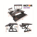 Victor® wholesale. High Rise Height Adjustable Standing Desk With Keyboard Tray, 36" X 31.25" X 5.25" To 20", Gray-black. HSD Wholesale: Janitorial Supplies, Breakroom Supplies, Office Supplies.