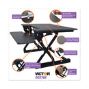 Victor® wholesale. High Rise Height Adjustable Standing Desk With Keyboard Tray, 36" X 31.25" X 5.25" To 20", Gray-black. HSD Wholesale: Janitorial Supplies, Breakroom Supplies, Office Supplies.