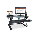 Victor® wholesale. High Rise Height Adjustable Standing Desk With Keyboard Tray, 36" X 31.25" X 5.25" To 20", Gray-black. HSD Wholesale: Janitorial Supplies, Breakroom Supplies, Office Supplies.
