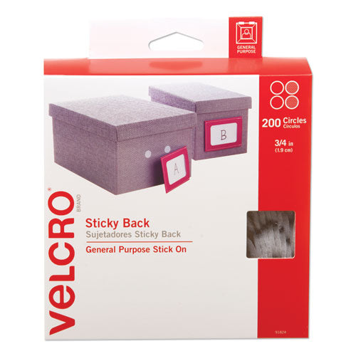VELCRO® Brand wholesale. Sticky-back Fasteners, Removable Adhesive, 0.75" Dia, White, 200-box. HSD Wholesale: Janitorial Supplies, Breakroom Supplies, Office Supplies.