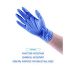 Boardwalk® 380 Series Disposable General-Purpose Nitrile Gloves, Powder-Free, Large, 4 mil Thick, 9.5" Long, Blue, 100/Box, 10 Boxes/CT