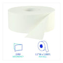 Boardwalk® JRT Jumbo Roll Bathroom Tissue, Septic Safe, 2-Ply, 3.3" x 1,000 ft, White, 12 Rolls/Carton
