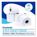 Boardwalk® Two-Ply Toilet Tissue, Septic Safe, White, 400 Sheets/Roll, 96 Rolls/Carton