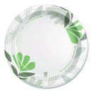 Dixie® Pathways Soak Proof Shield Heavyweight Paper Plates, WiseSize, 10.13" dia, Green/Burgundy, 500/Carton