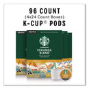 Starbucks® Veranda Blend Coffee K-Cups, 24/Box, 4 Box/Carton