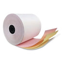 Impact Printing Carbonless Paper Rolls, 2.25" X 70 Ft, White-canary, 10-pack