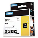 DYMO Rhino Permanent Vinyl Industrial Label Tape, 0.37" X 18 Ft, White-black Print