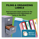 DYMO Labelwriter 1-up File Folder Labels, 0.56" X 3.43", White, 130-roll, 2 Rolls-pack