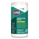 CloroxPro Disinfecting Wipes, 1-Ply, Fresh Scent, 7 x 8, White, 75/Canister, 6 Canisters/Carton