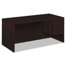 HON® 10500 Series "L" Workstation Right Pedestal Desk, 66" x 30" x 29.5", Mahogany