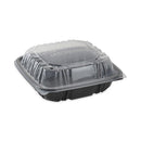 Pactiv Evergreen EarthChoice Vented Dual Color Microwavable Hinged Lid Container, 38 oz, 8.5 x 8.6 x 3.1, Black/Clear, Plastic, 150/Carton