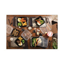 Pactiv Evergreen EarthChoice Vented Dual Color Microwavable Hinged Lid Container, 38 oz, 8.5 x 8.6 x 3.1, Black/Clear, Plastic, 150/Carton