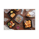PACTIV Earthchoice Dual Color Hinged-lid Takeout Container, 3-compartment, 21 Oz, 8.5 X 8.5 X 3, Black-clear, 150-carton