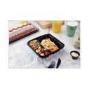 PACTIV Earthchoice Dual Color Hinged-lid Takeout Container, 33 Oz, 8.5 X 8.5 X 3, 3-compartment, Black-clear, 150-carton