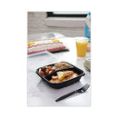 PACTIV Earthchoice Dual Color Hinged-lid Takeout Container, 33 Oz, 8.5 X 8.5 X 3, 3-compartment, Black-clear, 150-carton