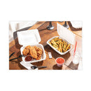Vented Microwavable Hinged-lid Takeout Container, 9 X 6 X 2.75, White, 170-carton