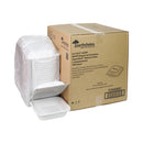 Vented Microwavable Hinged-lid Takeout Container, 8.5 X 8.5 X 3.1, White, 146-carton