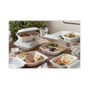 Vented Microwavable Hinged-lid Takeout Container, 2-compartment, 9 X 6 X 3.1, White, 170-carton