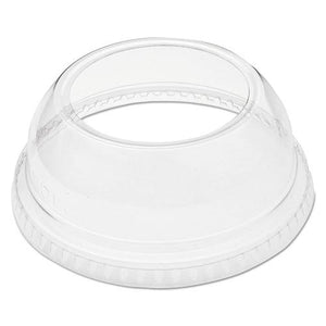 Lid,pet,dome,w/hole,clr