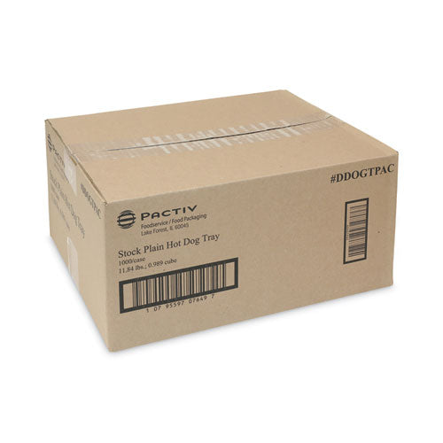 Paperboard Boat Basket, Hot Dog Tray With Perforations, 7.04 X 1.75 X 1.43, White, Paper, 1,000/carton