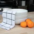 Hospeco™ Cook's Linen Dishcloths, 12"x12", 12/pk - 12 pks/cs - Black & White