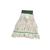 Mop Head Medium (MED) White Cotton Synthetic Fiber 4PLY Loop End Launderable, White, 12-carton