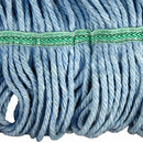 Impact® Saddle-Type Looped-End Cotton Synthetic Blend Wet Mop Head w/ Tailband, Medium, Blue/Green, 12/cs