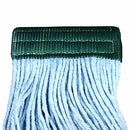 Impact® Saddle-Type Looped-End Cotton Synthetic Blend Wet Mop Head w/ Tailband, Medium, Blue/Green, 12/cs