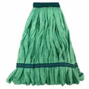 Impact LF0022 green microfiber tube mop head with canvas headband and green tailband, 21 oz