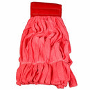 Impact LF0031 red microfiber tube mop head with canvas headband, 14 oz