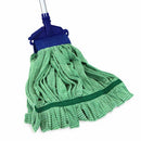 Hospeco™ Microfiber Tube Mop w/ Mesh Headband, 14 oz, Green, 1/ea - 12 ea/cs