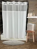Urban Waffle Hotel Shower Curtain 72"W x 80"L White – Window & Snap Liner | HSD Wholesale