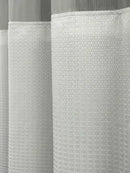 Urban Waffle Hotel Shower Curtain 72"W x 80"L White – Window & Snap Liner | HSD Wholesale