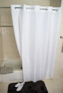 Moire Hotel Shower Curtain 72"W x 74"L White – Window & Snap Liner | HSD Wholesale